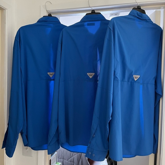 3 Blue Columbia Sportswear PFG long sleeve XL shirts - Picture 2 of 6